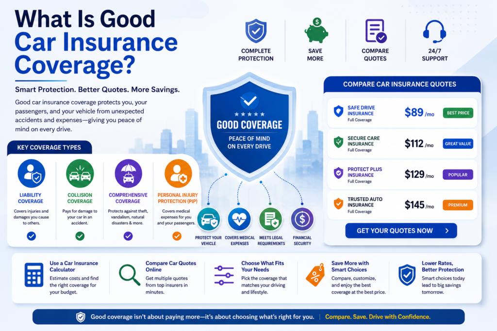 Good coverage isn’t about paying more,it’s about choosing what’s right for you. Compare. Save. Drive with Confidence.